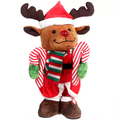 Nessiworld Christmas Dancing Battery Operated Plush Reindeer with Cane
