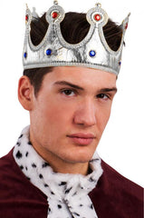 NessiWorld King Crown Silver Color Fabric Material Adult Size