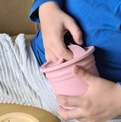 Nessiworld OiOi Raw + Tube Silicone Cup Set with Straw Pinky Pink / Velvet Rose