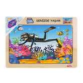 Nessiworld ONY-187-188-189-190 Ahşap Eğitici Puzzle Denizde Yaşam