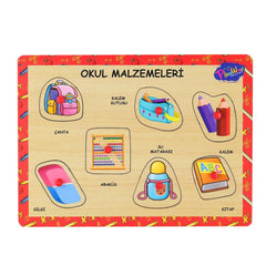 Nessiworld ONY-196-197 Ahşap Tutmalı Okul Malzemeleri -Onyıl Oyuncak