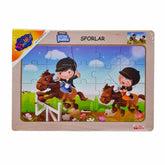 ONY-85-86-87-88 Wooden Educational Puzzle Sports -On Yıl
