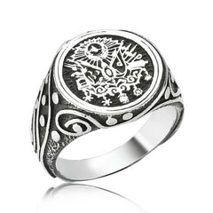 Silver Ottoman State Coat of Arms Men's Ring