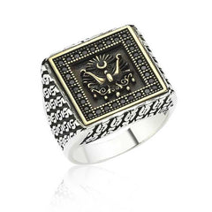 Silver Ottoman State Coat of Arms Men's Ring