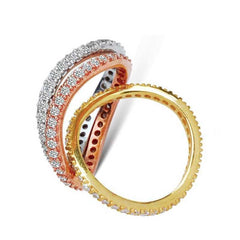 Silver Three Piece Full Round Women's Ring