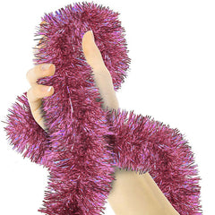 Décoration de fête à paillettes Nessiworld, 2 mètres de longueur, 6 cm de largeur, couleur rose, importée