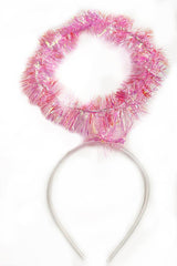 Couronne de lièvre d'ange métallisée rose Nessiworld pour enfant et adulte