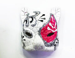 Aimant NessiWorld en céramique rose représentant un chat de Venise