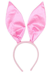 Serre-tête oreilles de lapin modelables Nessiworld rose satiné 35 x 11 cm