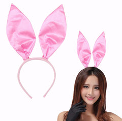 Nessiworld Pink Color Satin Finish Shapeable Rabbit Ear Headband 35x11 cm
