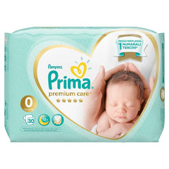 Couches Prima Premium Care taille 0 prématuré, 30 pièces