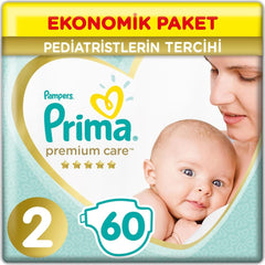 Nessiworld Prima Premium Care Baby Diaper Economic Package 2 Sizes 60 Pieces