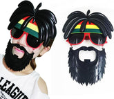 Nessiworld Rasta Wig Rasta Beard Bob Marley Mustache Party Glasses 27x18 cm