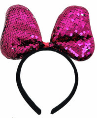 Nessiworld Color Changing Sequined Bow Party Crown Fuchsia Silver Color 20x16 cm