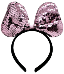 Nessiworld Color Changing Sequined Bow Party Crown Pink Silver Color 20x16 cm