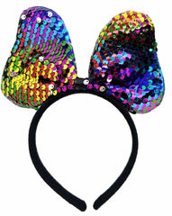 Nessiworld Color Changing Sequined Bow Party Crown Colorful Silver Color 20x16 cm