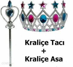 Nessiworld Colourful Star Embroidered Queen Crown 15x7 cm and Queen Scepter