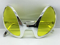 NessiWorld Retro Glasses - 80s 90s Party Glasses Silver Color 8x13 cm