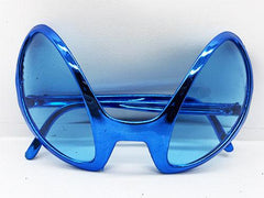 NessiWorld Retro Glasses - 80s 90s Party Glasses Blue Color 8x13 cm