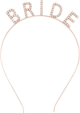 Nessiworld Rose Gold Color Bachelorette Crystal Stone Bride Crown Imported 16x10 cm