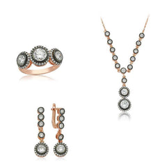 Silver White Stone Women's Set