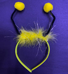 Couronne d'abeilles en plastique à pompons jaunes Nessiworld pour spectacles