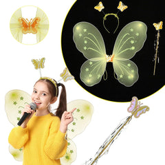 Nessiworld Yellow Butterfly Wing Crown and Stick 50x37 cm