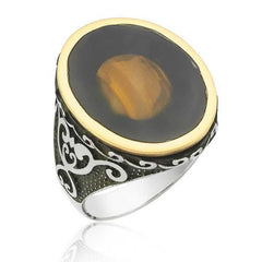 Transparent Tiger Eye Men's Ring