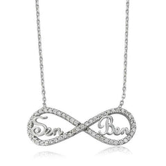 Silver You Me Written Infinity Women's Necklace