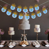 Fanion décoratif à paillettes « Joyeux anniversaire » de NessiWorld, 3 mètres, bleu