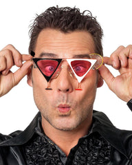 Nessiworld Siyah Beyaz Renk Martini Parti Gözlüğü