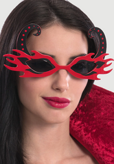 NessiWorld BlackHornedRedColorFlameParty Glasses21x10cm