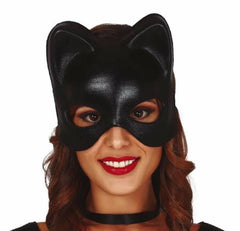 Nessiworld Siyah Deri Görünümlü Kedi Maskesi – Cosplay & Maskeli Balo