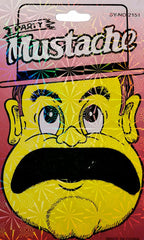 Nessiworld Moustache adhésive réaliste de couleur noire, fausse moustache épaisse et poilue, modèle 2