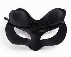 Nessiworld Black Color Suede Coating Silver Blue Glitter Cat Mask 17x14 cm