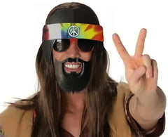 Nessiworld Black Hair Bandana Design Hippie Party Glasses 26x18 cm