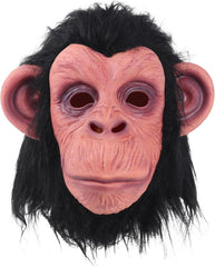 NessiWorld Black Haired Fully Fitted Latex Chimpanzee Mask - Latex Monkey Orangutan Gorilla Mask Meat Mask