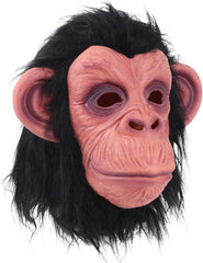 NessiWorld Black Haired Fully Fitted Latex Chimpanzee Mask - Latex Monkey Orangutan Gorilla Mask Meat Mask
