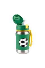 Nessiworld Skip Hop Zoo Stainless Steel Water Bottle with Straw 350 ml Football