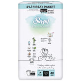 Nessiworld Sleepy Bio Natural Baby Diaper 2 Pack 7 Size 40 Pieces