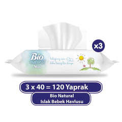 Nessiworld Sleepy Bio Natural Wet Towel Wipes 3x40 120 Sheets
