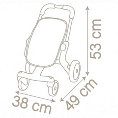 Nessiworld Smoby Baby Nurse Toy Metal Baby Stroller