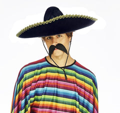 Nessiworld Sombrero Mexican Hat Mariachi Gold Stripe Adult Size