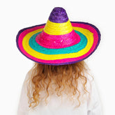 Nessiworld Sombrero Meksika Şapkası Renkli Örme Hasır Çocuk Boy