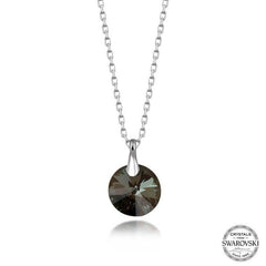 Swarovski Crystal Iris Green Stone Silver Women's Necklace