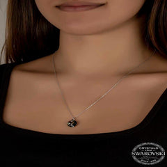 Swarovski Crystal Iris Green Stone Silver Women's Necklace