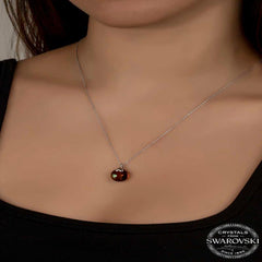 Swarovski Crystal Brown Stone Silver Women's Necklace