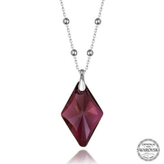 Swarovski Crystal Taşlı Ametist Top Zincir Gümüş Kadın Kolye