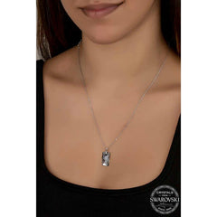 Swarovski Crystal Stone Baguette Silver Women's Necklace