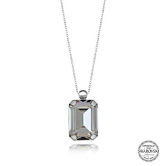 Swarovski Crystal Stone Baguette Silver Women's Necklace